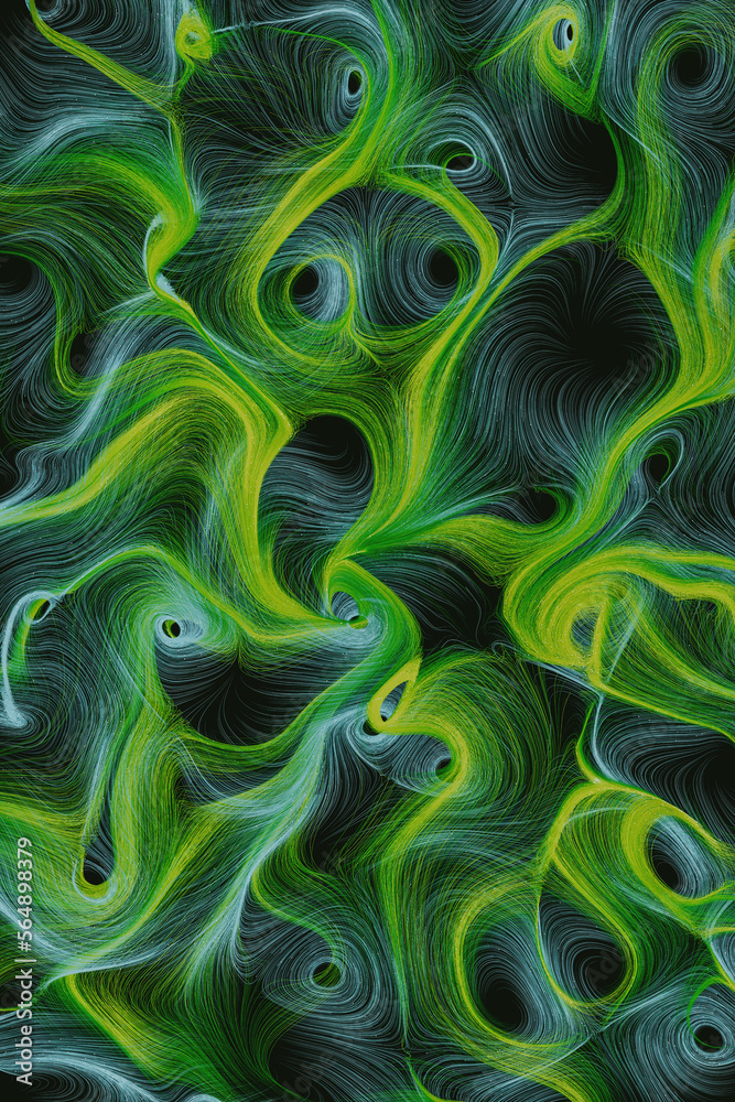 futuristic green data lines 