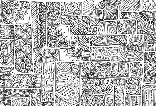 Abstract Hand drawn non-seamless background, Vector Illustration for clothing, home decor, cards and templates, scrap booking, post cards, frames.