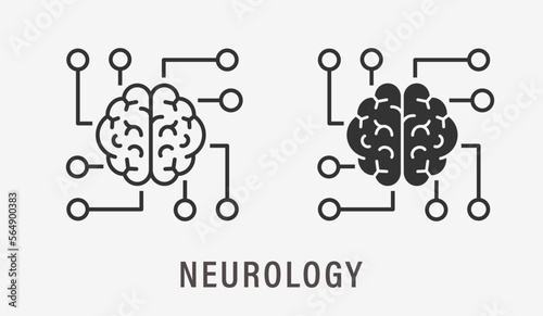 Neurology icons on white background. Vector illustration.