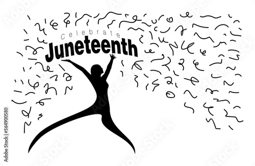 An abstract vector representation of Juneteenth celebration on an isolated white background