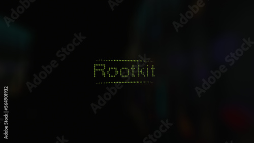Cyber attack Rootkit vunerability in text ascii art style, ASCII text. photo