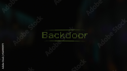 Cyber attack backdoor vunerability in text ascii art style, ASCII text. photo
