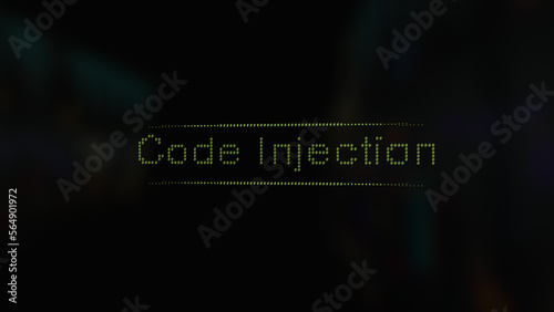 Cyber attack Code Injection vunerability in text ascii art style, ASCII text. photo
