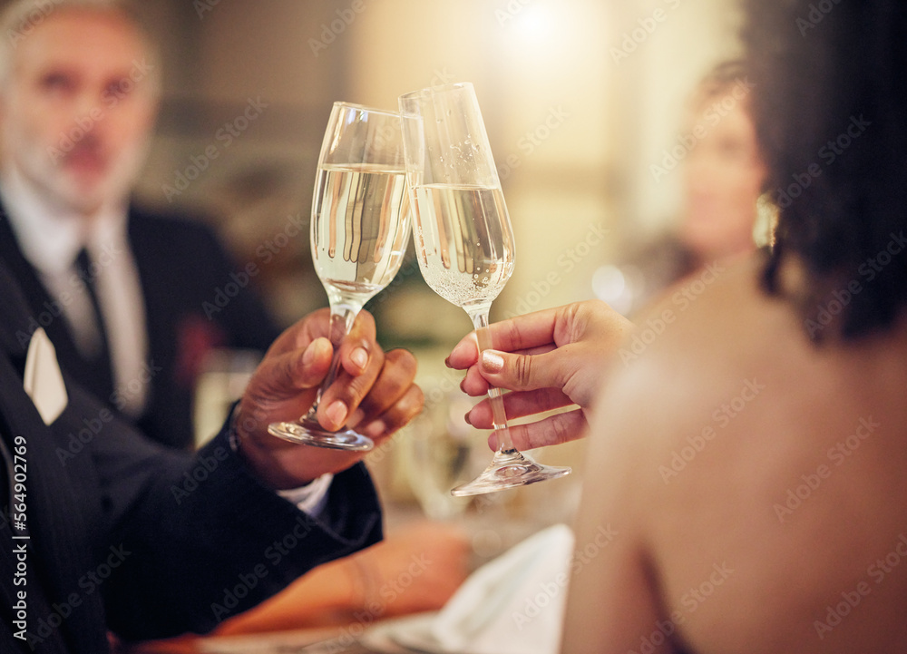 Celebration champagne toast hands hi-res stock photography and