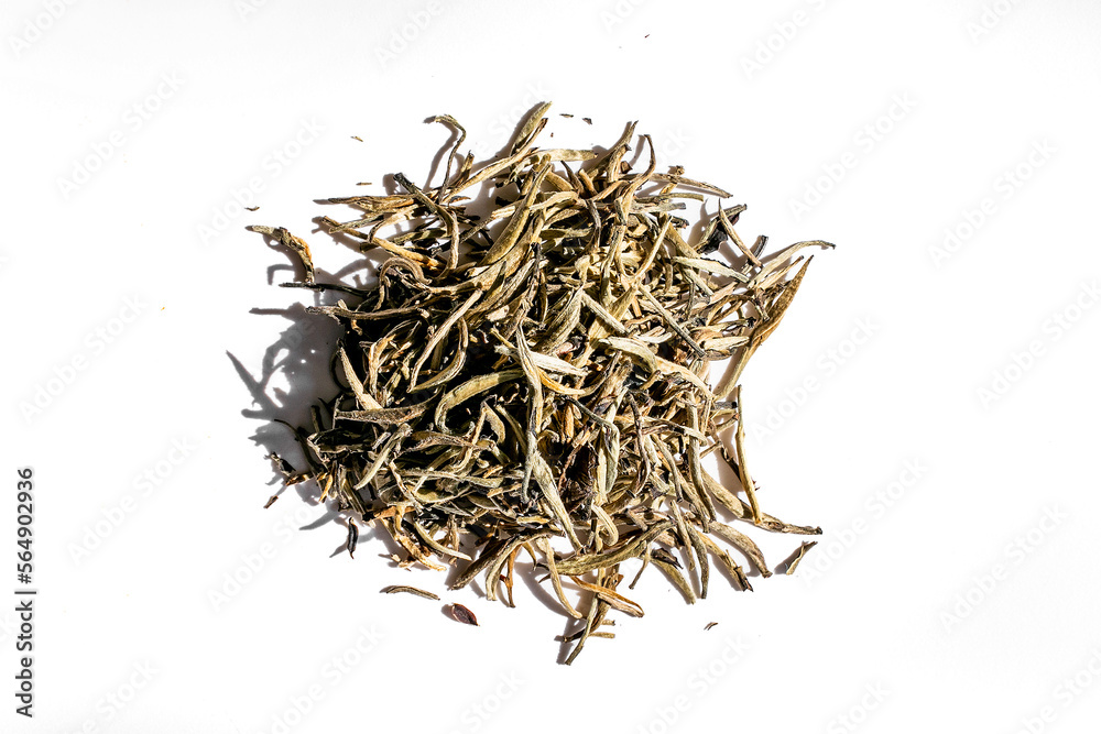 Fototapeta premium Premium white tea isolated on white background top view