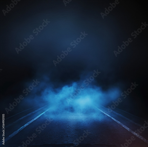 Dark background on a road with smoke rising