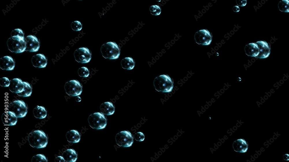 3D falling underwater bubbles cloud 4K 3D loop Animation backgrounds. Fast flowing blue bubbles mass. Air Bubble, Drink, Flow, Fresh, Ocean, Sea, Underwater, Water, Transparent.