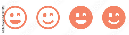 smiley face emoticon. happy face emoticon line art style for your app and web, vector illustration