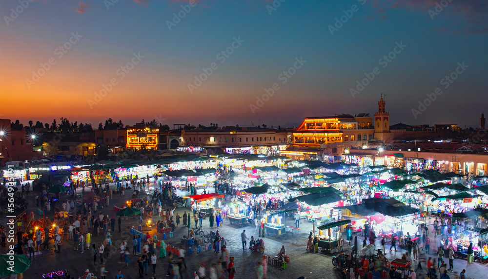 Fototapeta premium The Jema el Fna square in Marrakesh, Morocco