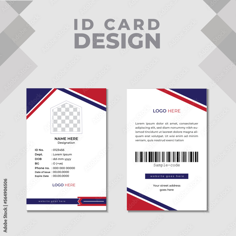 Exclusive modern Identity card template, flat type vector design, Professional identity Card for employee and others
