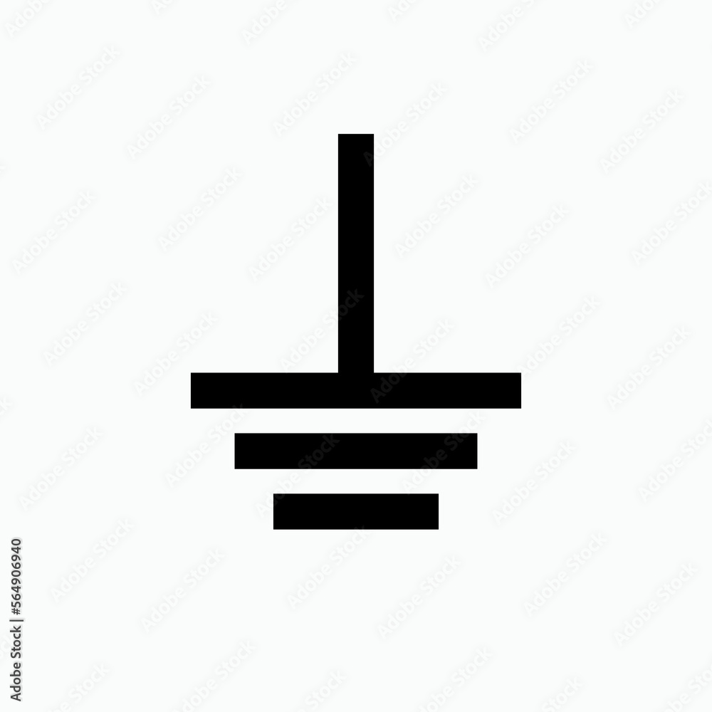 Ground Icon. Symbol of Grounding Lightning or Electrical Current Ground Icon. Symbol of Grounding Lightning or Electrical Current