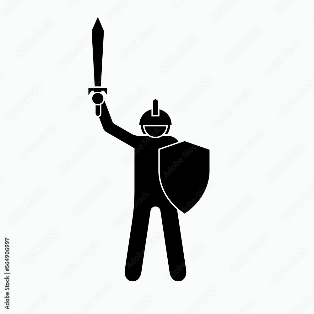 Brave, Warrior Icon. Super Hero, Knight. Soldier Symbol. vector de Stock |  Adobe Stock