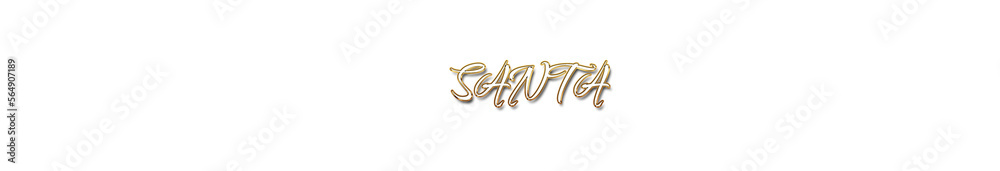 Santa word gold typography banner with transparent background Santa word gold typography banner with transparent background