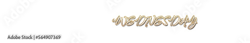 Wednesday word gold typography banner with transparent background