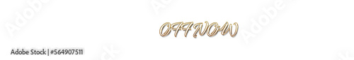 Off now word gold typography banner with transparent background 