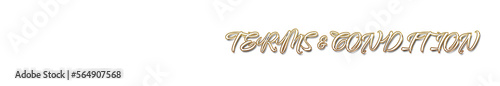 Terms and condition word gold typography banner with transparent background 