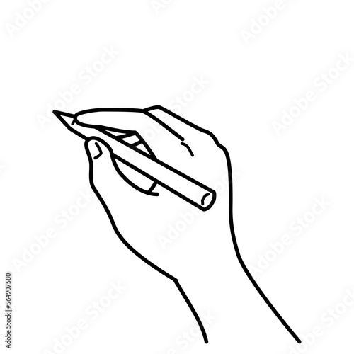 手　書く　えんぴつ　タッチペン　白黒