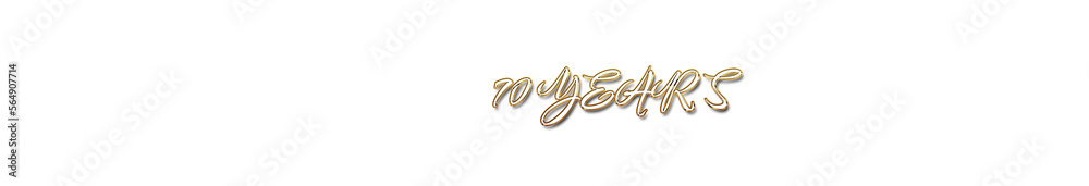 70 Years word gold typography banner with transparent background 70 Years word gold typography banner with transparent background