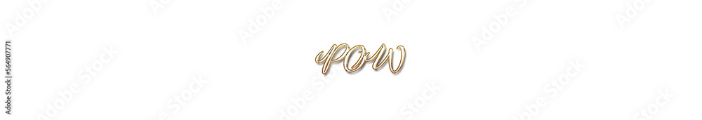 Pow word gold typography banner with transparent background Pow word gold typography banner with transparent background