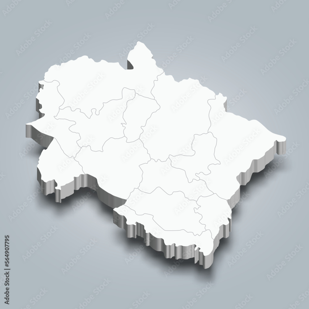 Uttarakhand 3d district map is a state of India