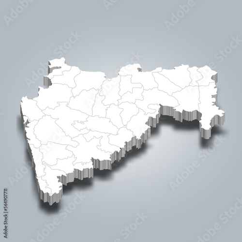 Maharashtra 3d district map is a state of India