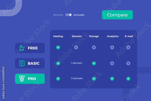 Business Comparison Pricing Table Infographic