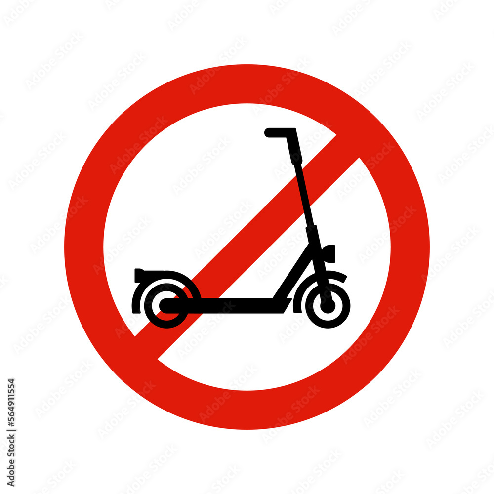 Red prohibition sign scooter Red prohibition sign scooter