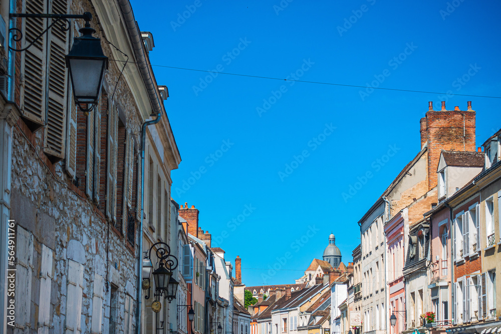 Provins, FRANCE - June 11, 2022: Street view of Provins in France