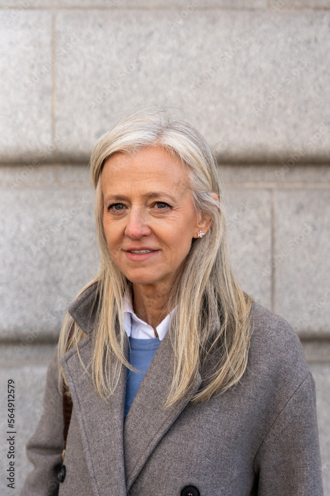 Portrait Of A Refined White Hair Woman. Portrait Of A Refined White Hair Woman.