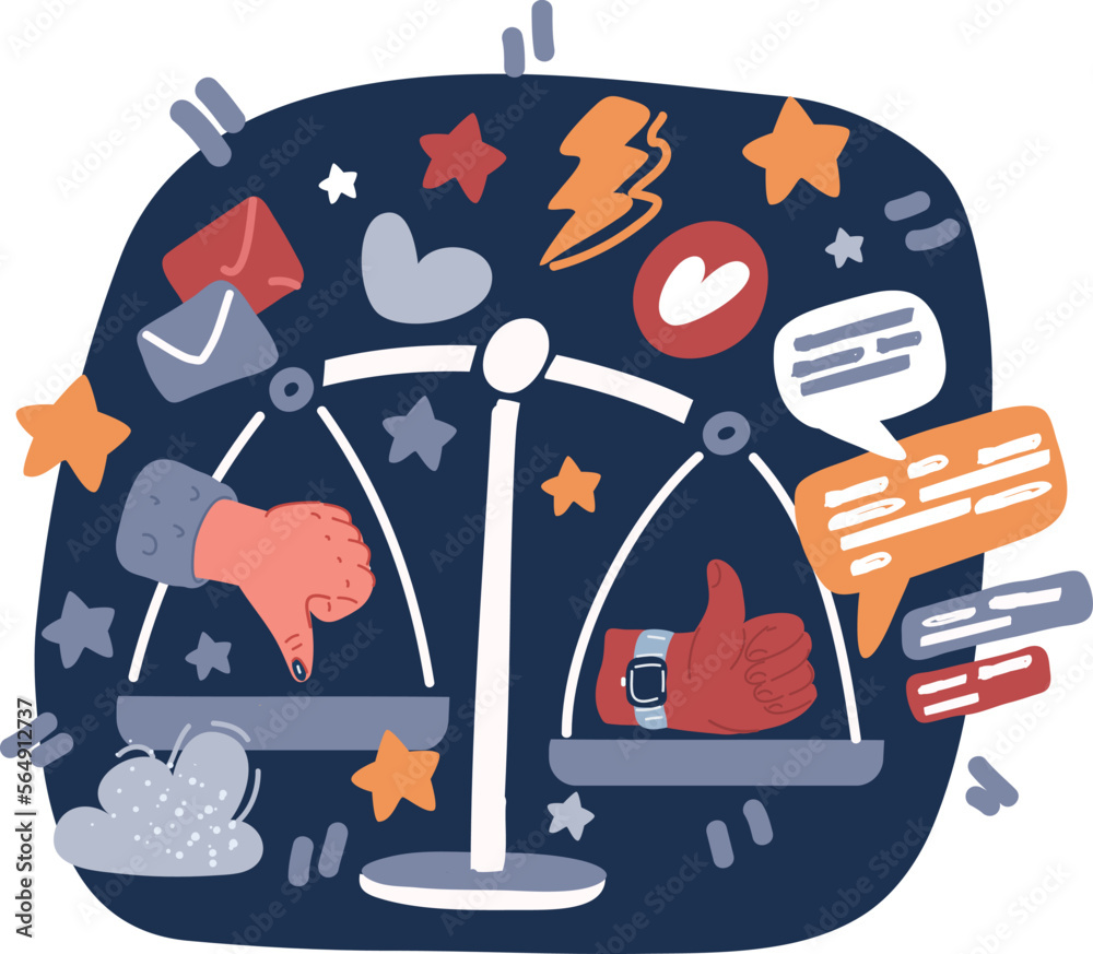 Cartoon vector illustration of Feedback buttons like dislike thumbs up ...