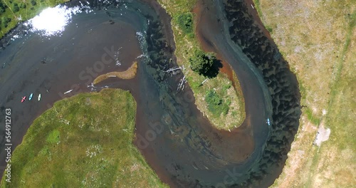 Beautiful crooked river kayaking in clam waters of Southern Oregon photo