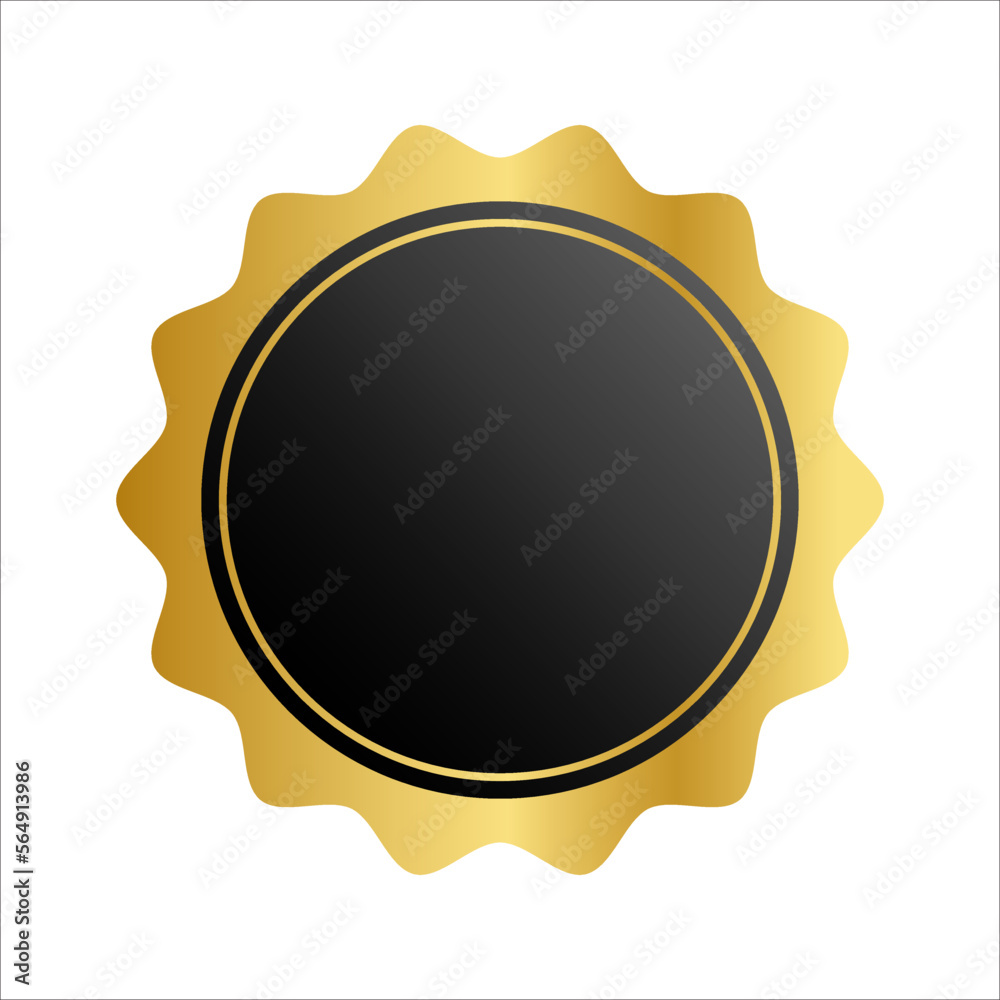 Black and Gold Flat Certificate Badge Black and Gold Flat Certificate Badge