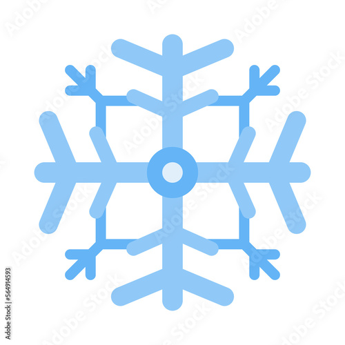 Snowflake icon in flat style vector, winter icon, snow icon