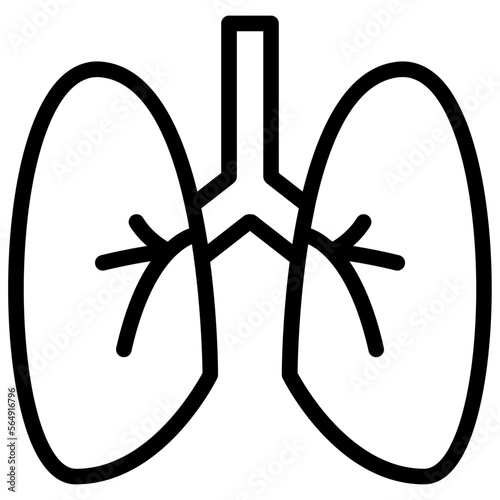 pulmonary lungs line icon