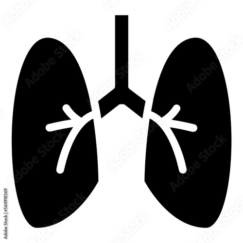 pulmonary lungs glyph icon
