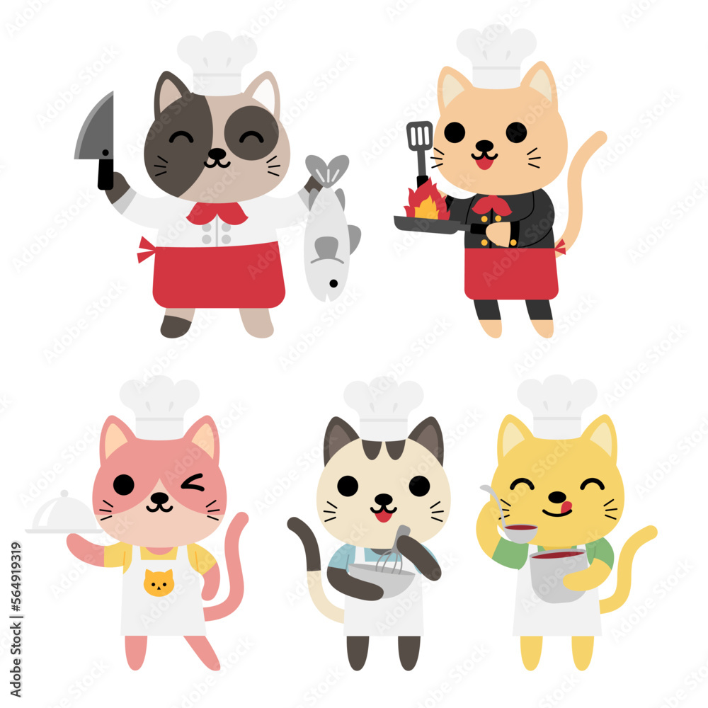 Big set of isolated animals. Vector collection of activity, coocking, shafe, food, serve, funny animals. Cute animals: cat in cartoon style. Big set of isolated animals. Vector collection of activity, coocking, shafe, food, serve, funny animals. Cute animals: cat in cartoon style.