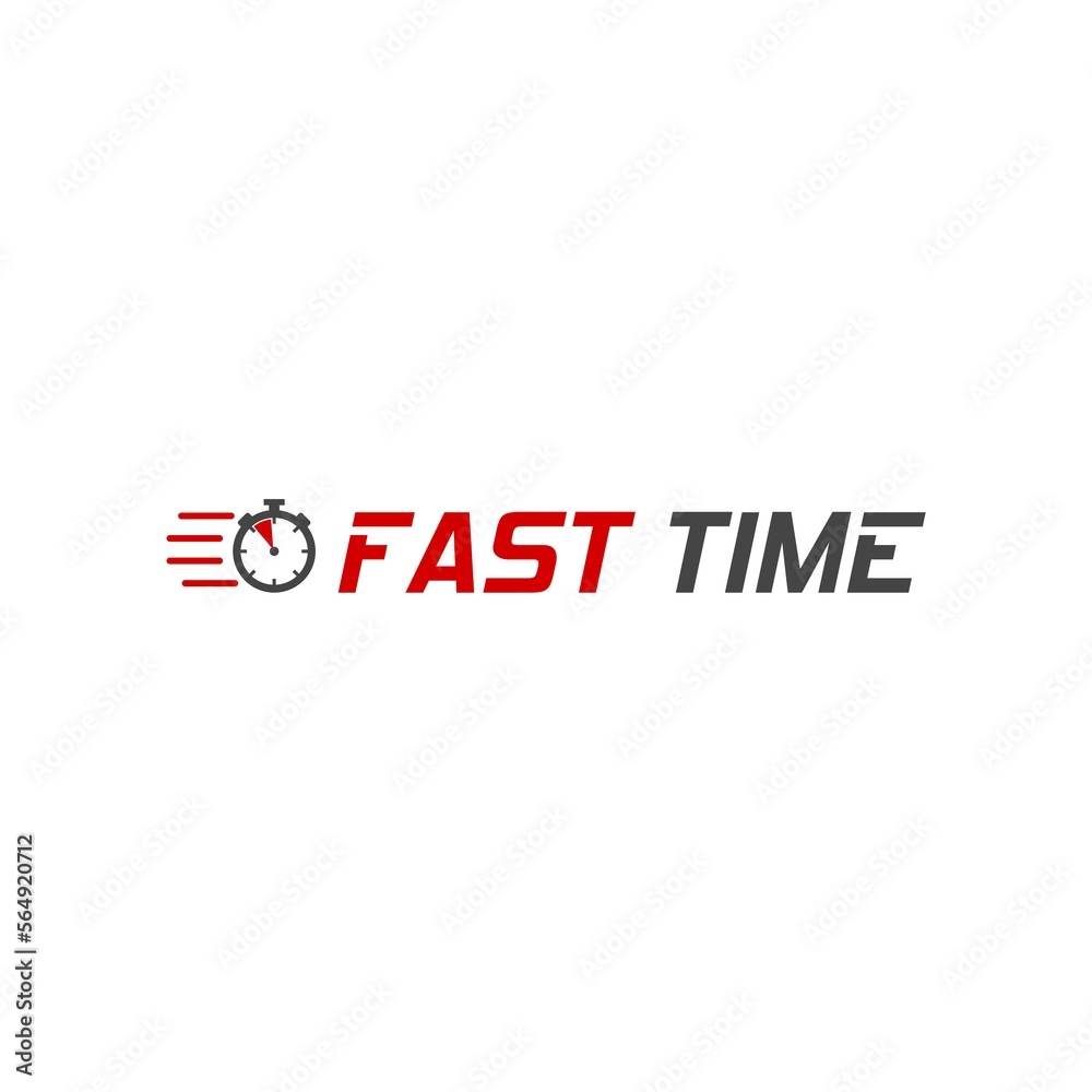 Fast time, clock, time logo icon isolated on white background Fast time, clock, time logo icon isolated on white background