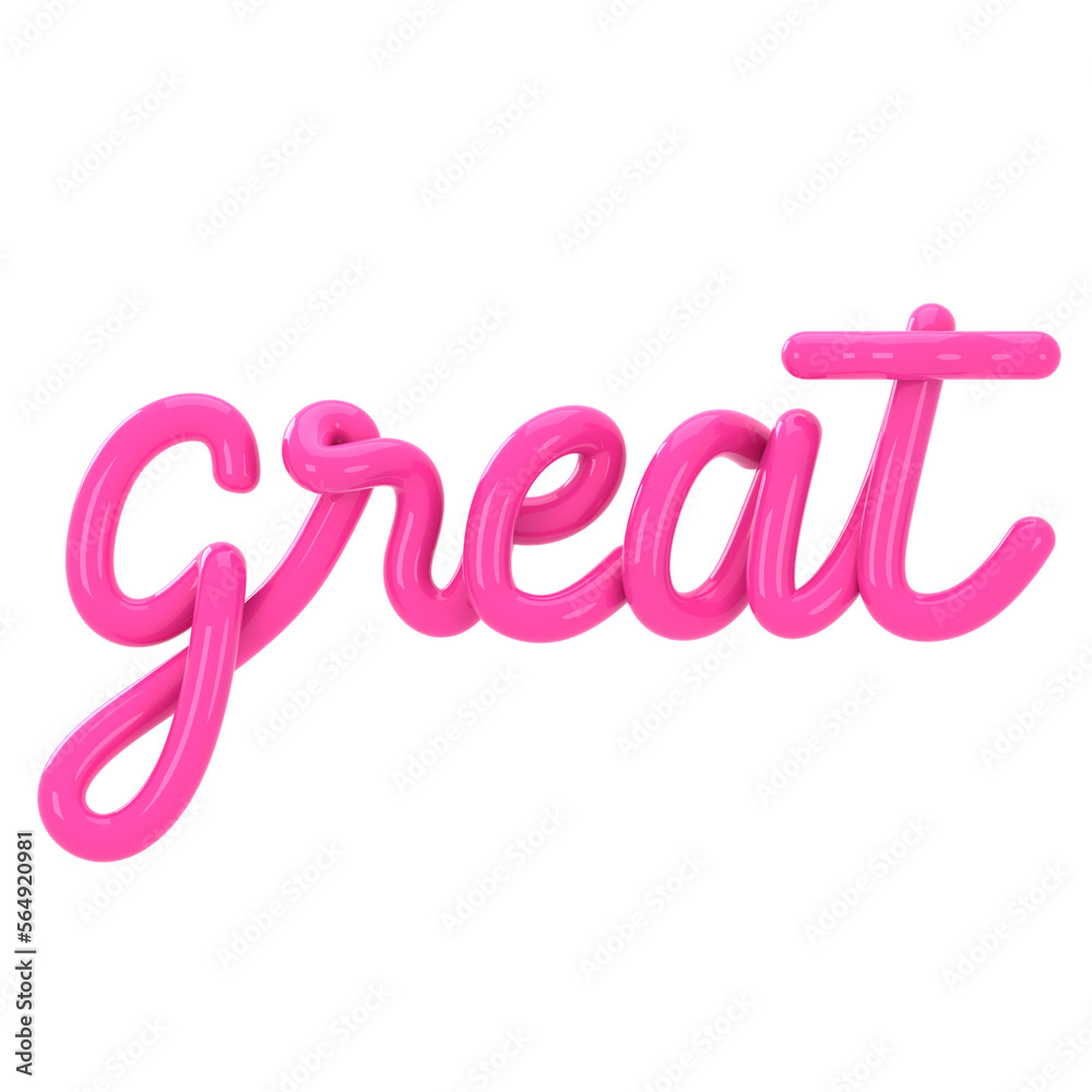 Fototapeta premium Great letter in 3D styled hand lettering with transparent background