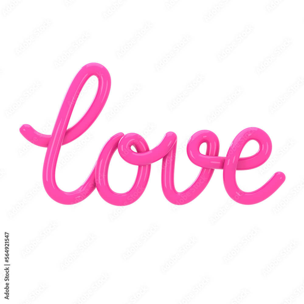Love letter in 3D styled hand lettering with transparent background Love letter in 3D styled hand lettering with transparent background