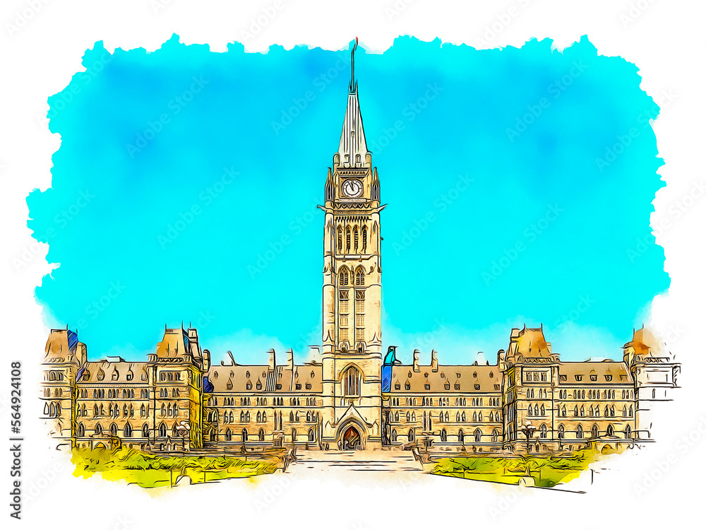 Built in the Gothic Revival style, Center Block is the main building of