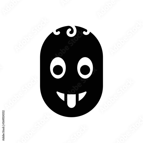 Black solid icon for silly stupid