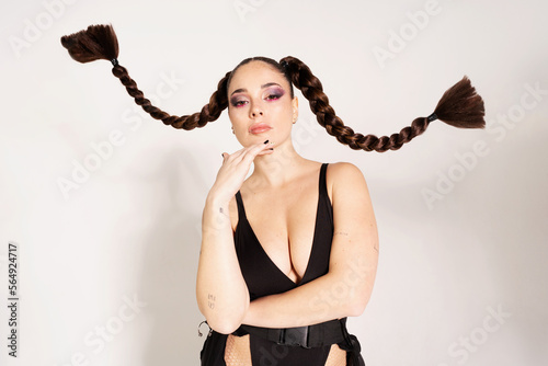 Haircare treatment. Long braids