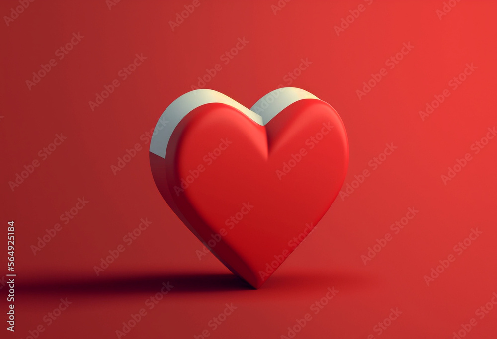 Ai-Generated Render of a Modern, Minimalist Valentine's Heart: An Artificial Expression of Joyous Love and Sweet Affection