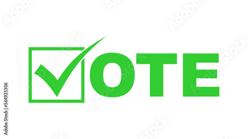 VOTE word green checkmark symbol for election design vector illustration