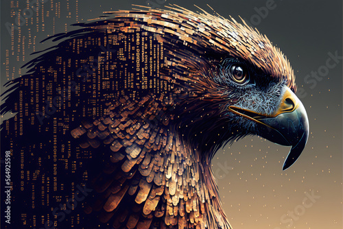 digital eagle head of technology, in code, Generative AI photo