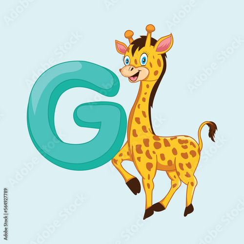 giraffe cartoon character with G letter