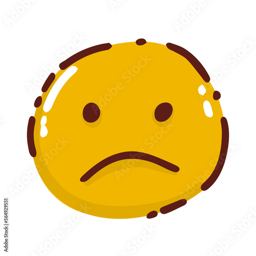 smiling emoji with mouth dissatisfied emoticon isolated on white,