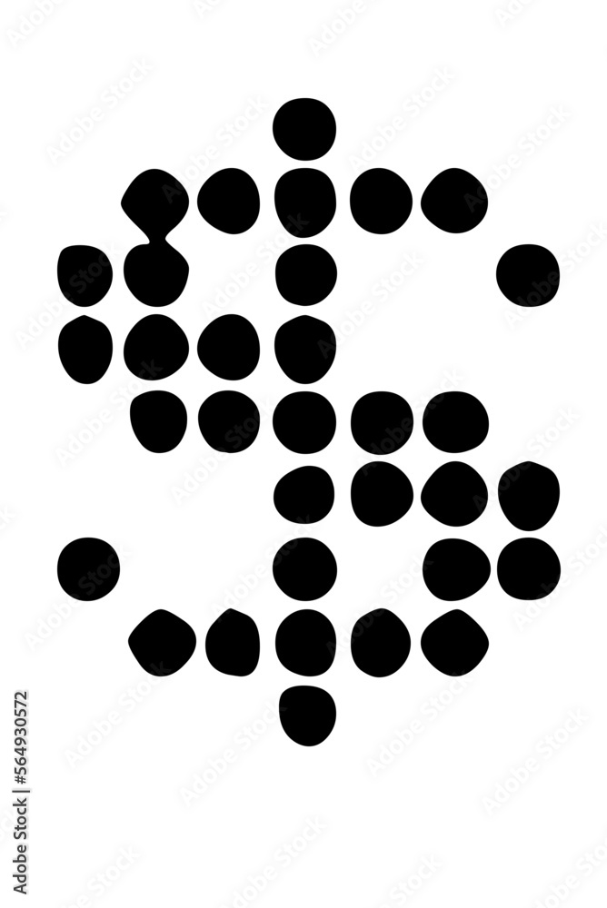 Large Glitched Dot Matrix System Mono
