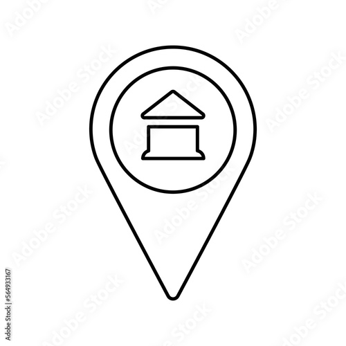Free Download Bank Location line icon. Outline vector. - GFXLoad