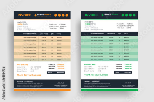 Professional Business professional invoice Design template
